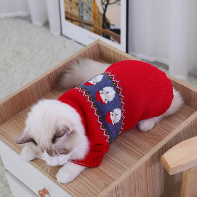 Puppy Dog Clothes Cat Christmas Sweater