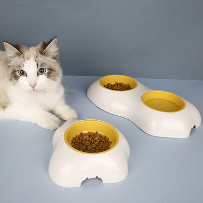 Egg-shaped Pet Bowl Drinking Water Single Bowl Double Bowl Dog Bowls Cute Pet Feeding Bowl Egg Yolk Shaped Food And Water Elevated Bowl Feeder